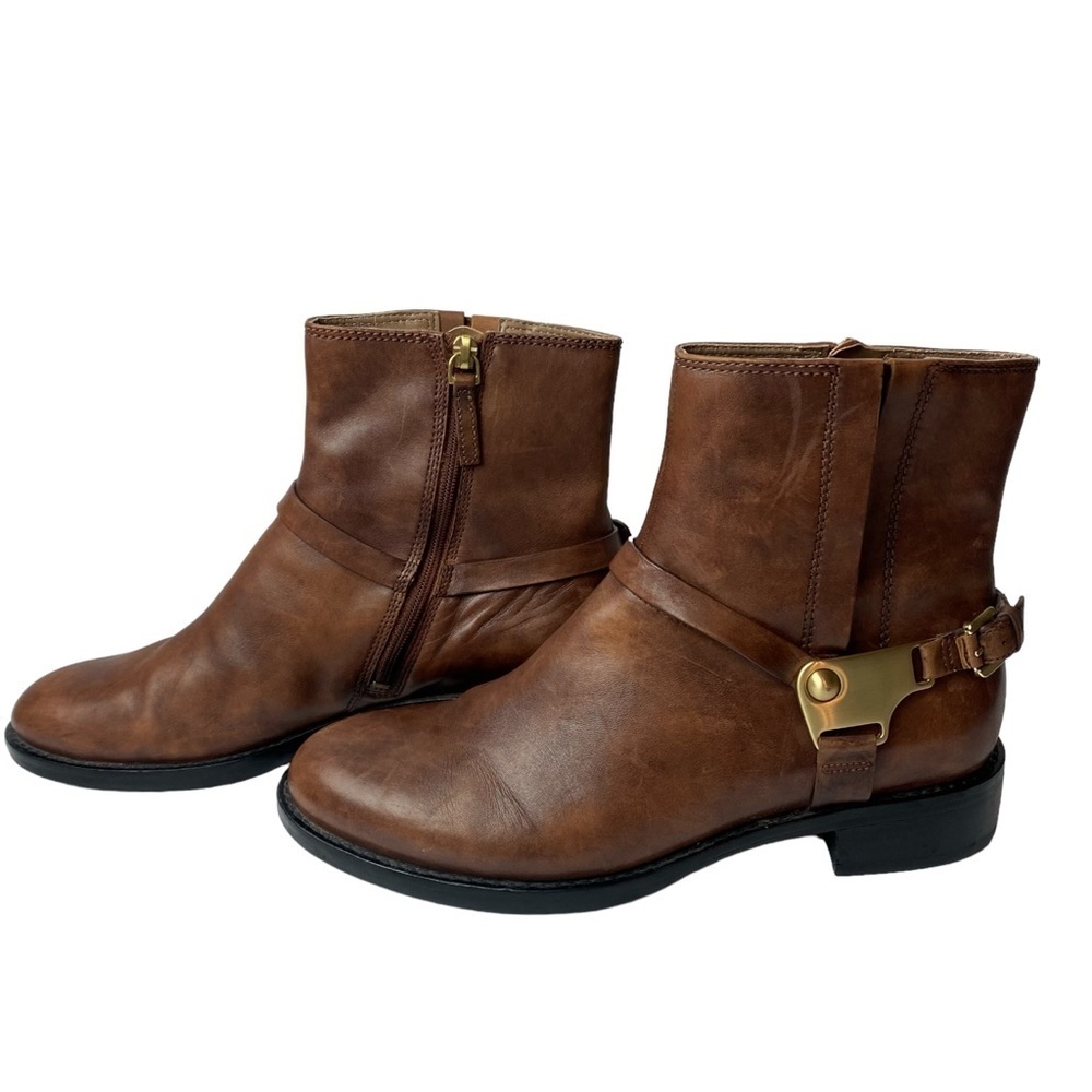 Ecco woman’s brown leather ankle booties US 7.5/8